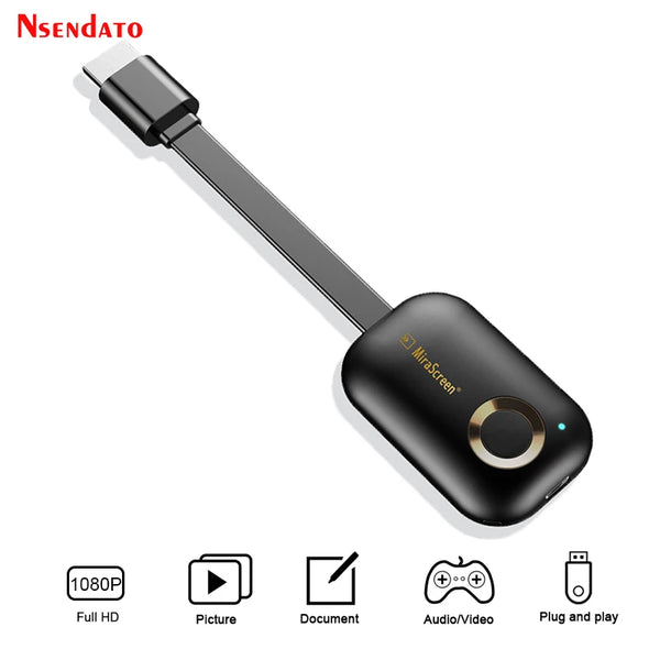 Mirascreen G9 Plus 2.4G/5G 4K Wireless H.265 HD Wifi Display Dongle for Miracast Airplay DLNA TV Stick for For Android IOS to TV