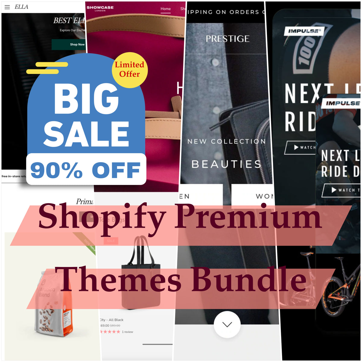 Shopify +100 Premium Theme Templates Bundle – Digital Download – Instant Access