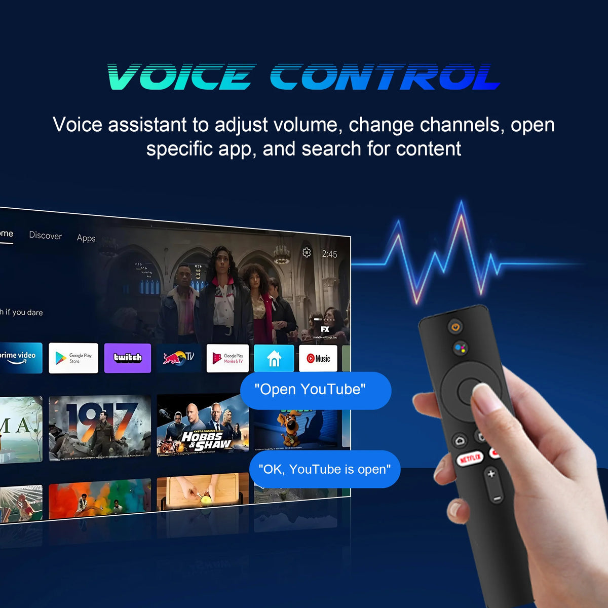 4K TV Stick Smart Android TV Stick RK3518 Quad Core Voice Remote Control WiFi6 8K HDR Android 14 TV Stick 2GB 16GB