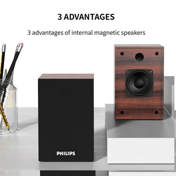 Philips SPA20 Speaker Bluetooth with 360 degree Surround Sound Bluetooth Wireless Stereo for Computer Macbook Laptop
