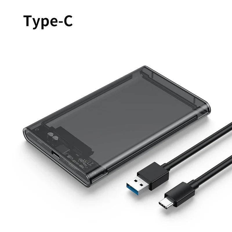 USB3.0 External HDD Case 5 6 Gbps 2.5 Inch Transparent Hard Disk Case Hard Drive Enclosure SATA HDD SSD Storage Case for Laptop