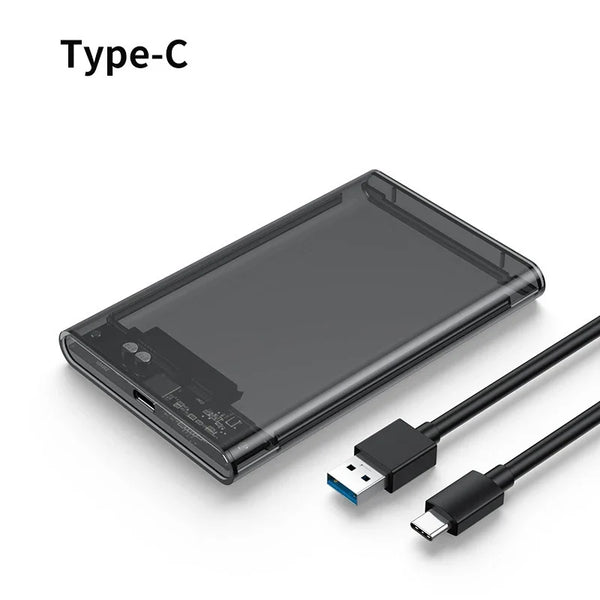 USB3.0 External HDD Case 5 6 Gbps 2.5 Inch Transparent Hard Disk Case Hard Drive Enclosure SATA HDD SSD Storage Case for Laptop