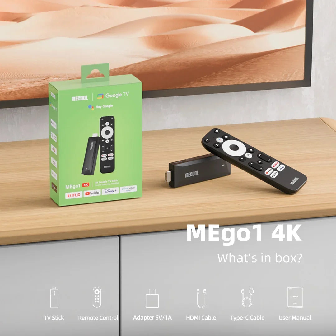 MECOOL MEgo 1 TV Stick Reltek Quad-core 8GB Google Android TV Sticks 4K Dolby Netflix TV Box 2025 High Quality Consoles