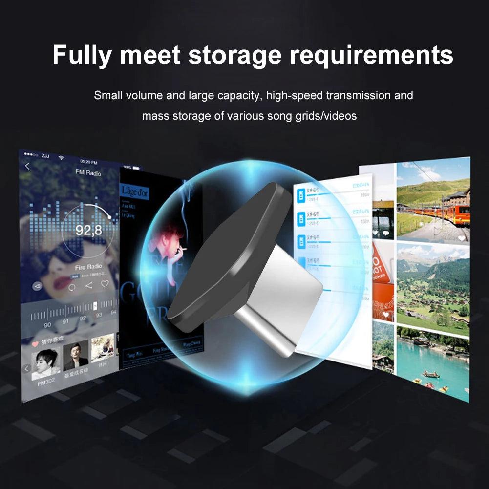 16GB/32GB/64GB Type-C Flash Portable Mini Short Car U Disk Pendrive Stable Fast Transmission Plug and Play for Car Computer TV