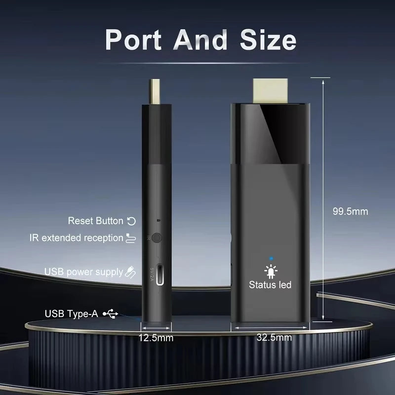 Q12 Android 16 Smart TV Stick Allwinner H313 8GB 256GB Support 8K 4K Media Player 4G 5G Wifi HDR10+ Google Voice Remote TV Box