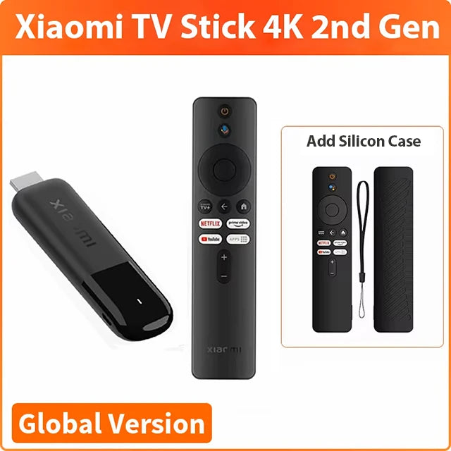 Original Xiaomi Mi TV Stick 4K 2nd Gen Global Version Quad Core Bluetooth 5.2 Dolby Vision DTS HD Video Portable Streaming Media