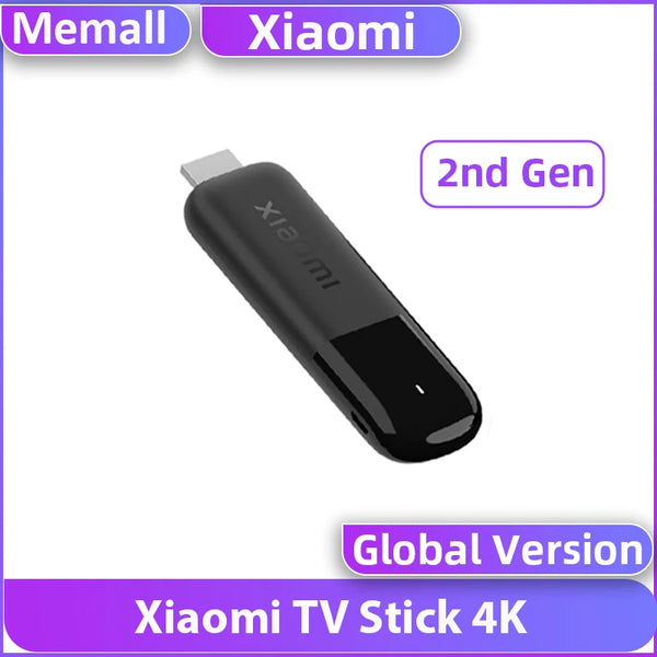 Original Xiaomi Mi TV Stick 4K 2nd Gen Global Version Quad Core Bluetooth 5.2 Dolby Vision DTS HD Video Portable Streaming Media