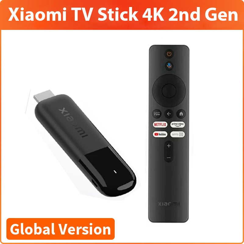 Original Xiaomi Mi TV Stick 4K 2nd Gen Global Version Quad Core Bluetooth 5.2 Dolby Vision DTS HD Video Portable Streaming Media