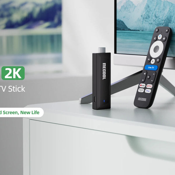 MECOOL Android TV Stick MEgo 1 2K Android 14 Google TV OS Netflix Chromecast TV 1+8G WIFI 2.4G/5G HDR10+ TV Box Vs Fire TV Stic