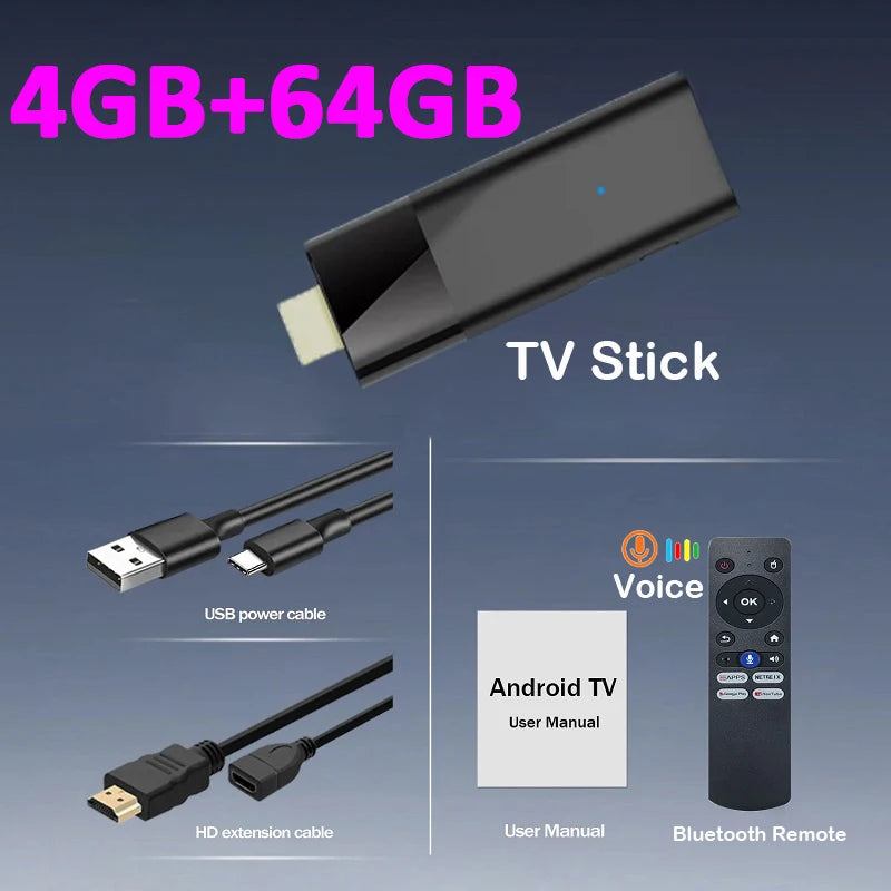 Q12 Android 16 Smart TV Stick Allwinner H313 8GB 256GB Support 8K 4K Media Player 4G 5G Wifi HDR10+ Google Voice Remote TV Box