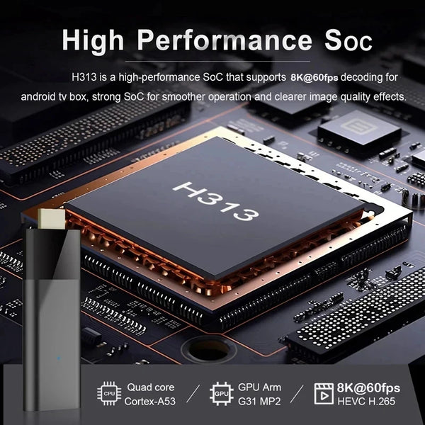 Q12 Android 16 Smart TV Stick Allwinner H313 8GB 256GB Support 8K 4K Media Player 4G 5G Wifi HDR10+ Google Voice Remote TV Box