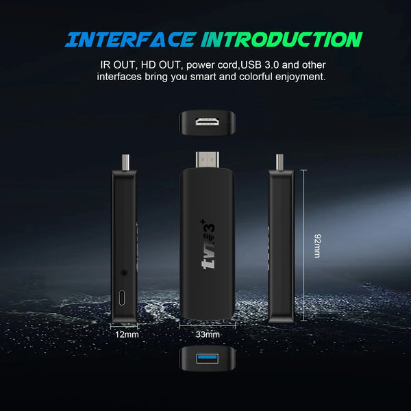4K TV Stick Smart Android TV Stick RK3518 Quad Core Voice Remote Control WiFi6 8K HDR Android 14 TV Stick 2GB 16GB