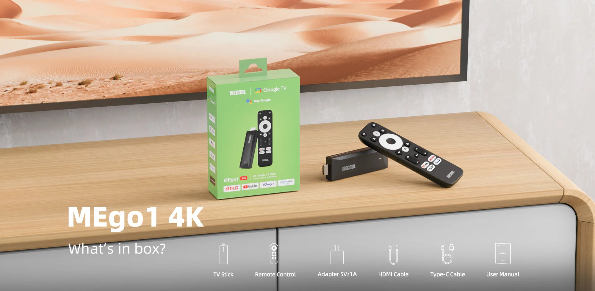 MECOOL MEgo 1 TV Stick Reltek Quad-core 8GB Google Android TV Sticks 4K Dolby Netflix TV Box 2025 High Quality Consoles