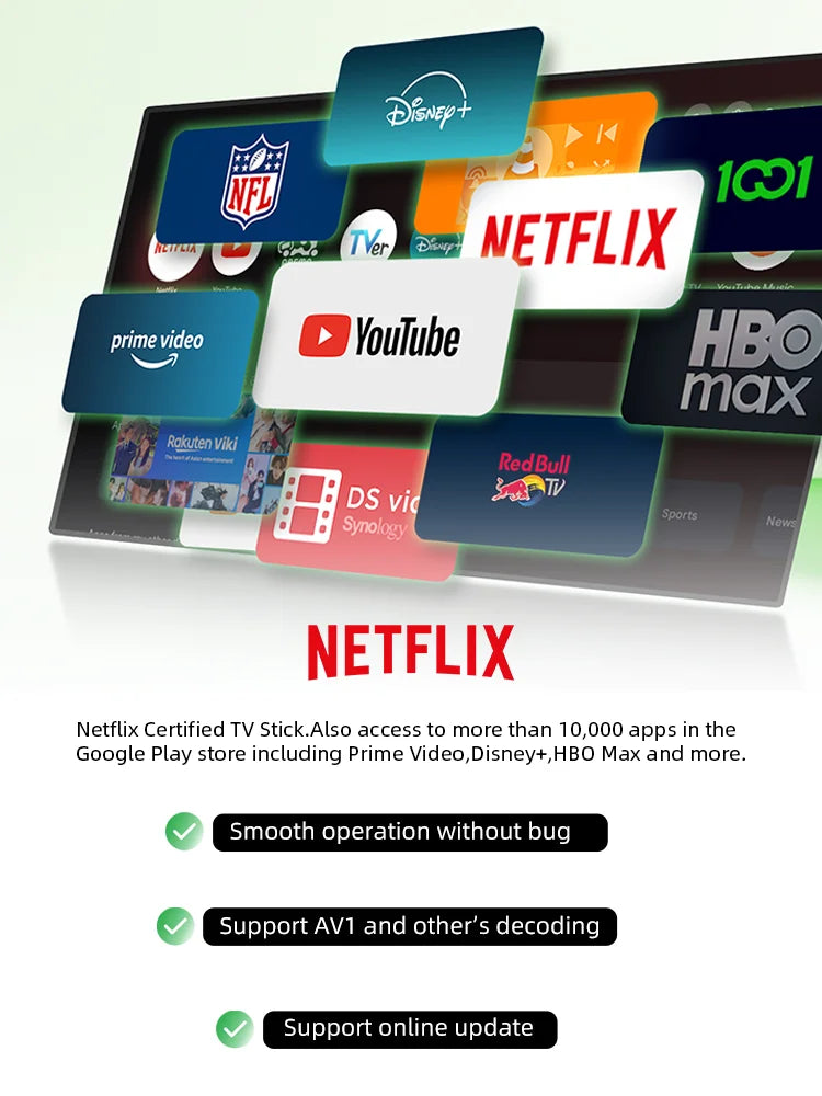 MECOOL Android TV Stick MEgo 1 2K Android 14 Google TV OS Netflix Chromecast TV 1+8G WIFI 2.4G/5G HDR10+ TV Box Vs Fire TV Stic